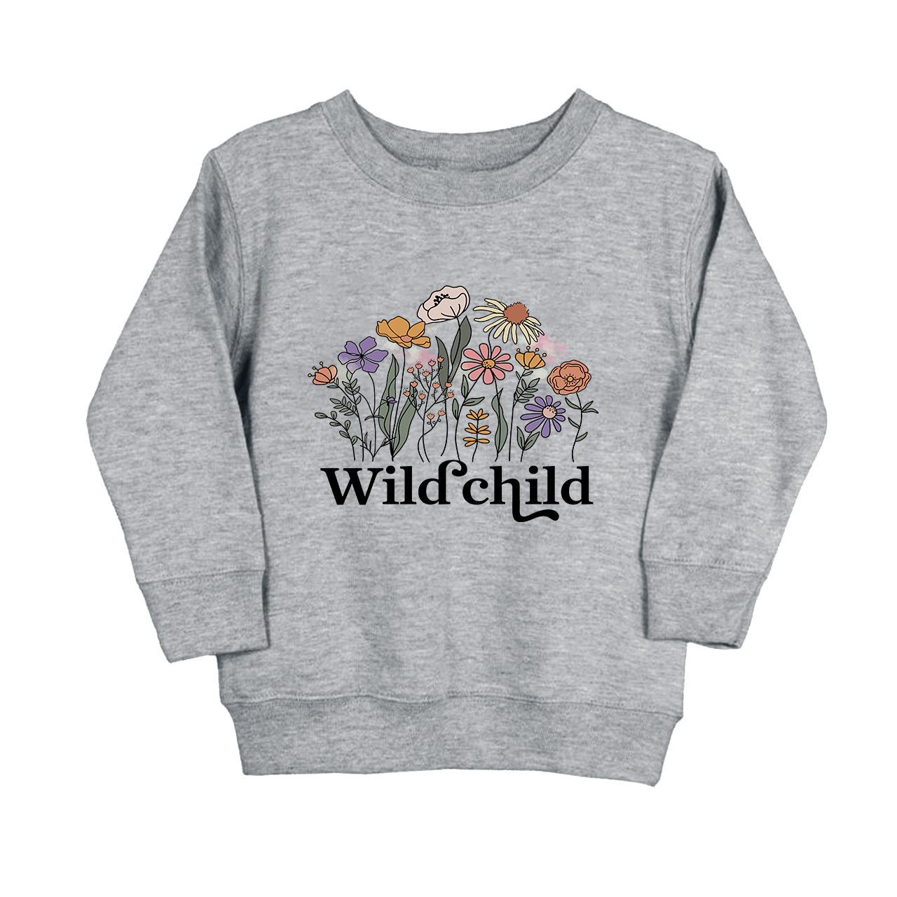 Wild Child Vintage Flowers Kids Sweatshirt