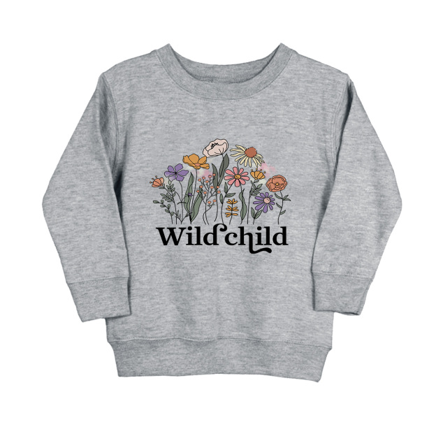 Wild Child Vintage Flowers Kids Sweatshirt