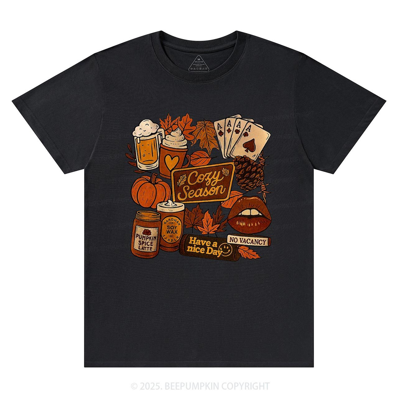 Retro Fall Collage Sublimation T-Shirts Beepumpkin