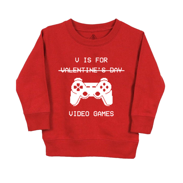 V Is For Video Games Kids Sweatshirt