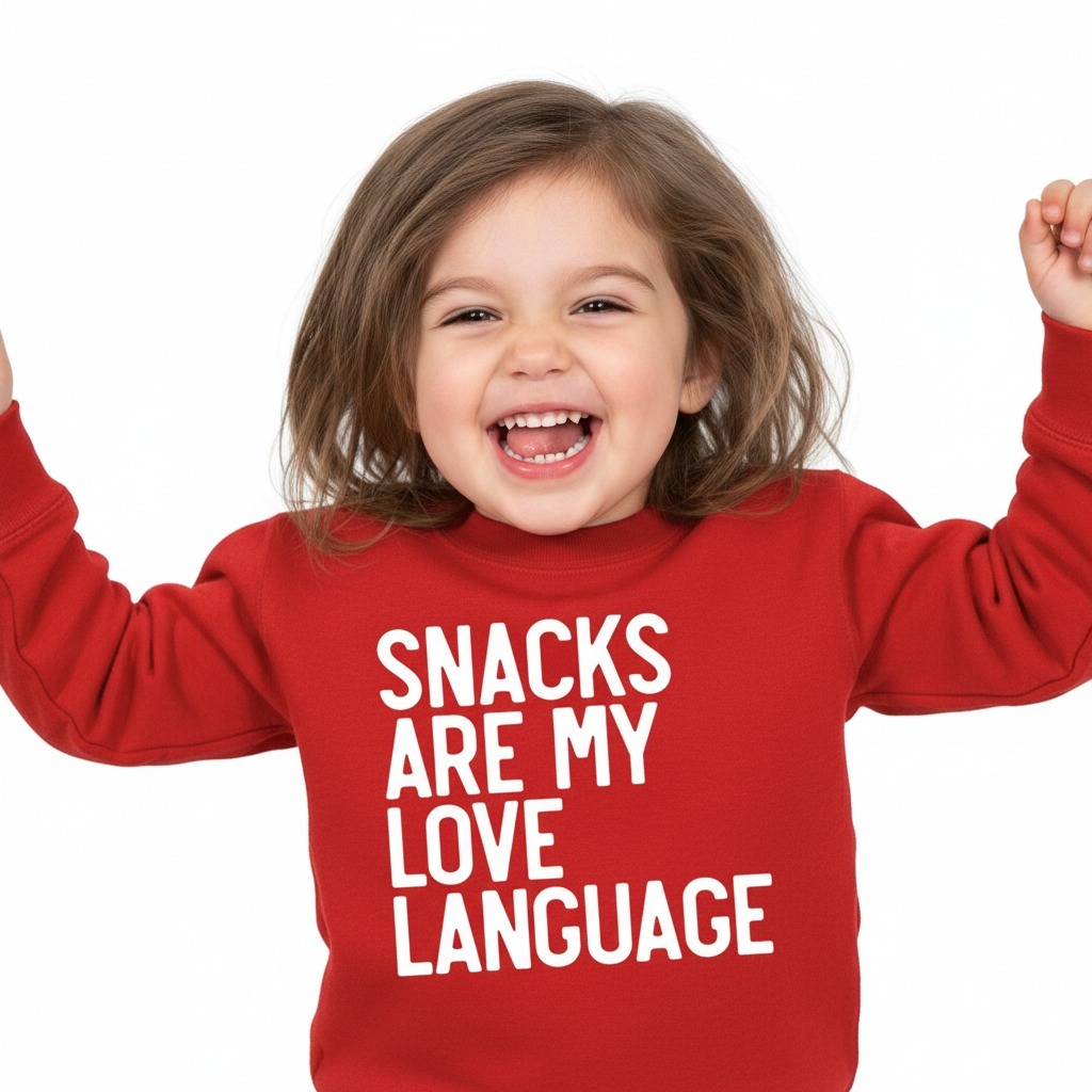 Snacks Are My Love Language Kids Sweatshirt