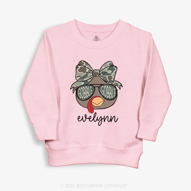 Personalized Boys/Girl Turkey Camo Thanksgiving Kid's Sweatshirt
