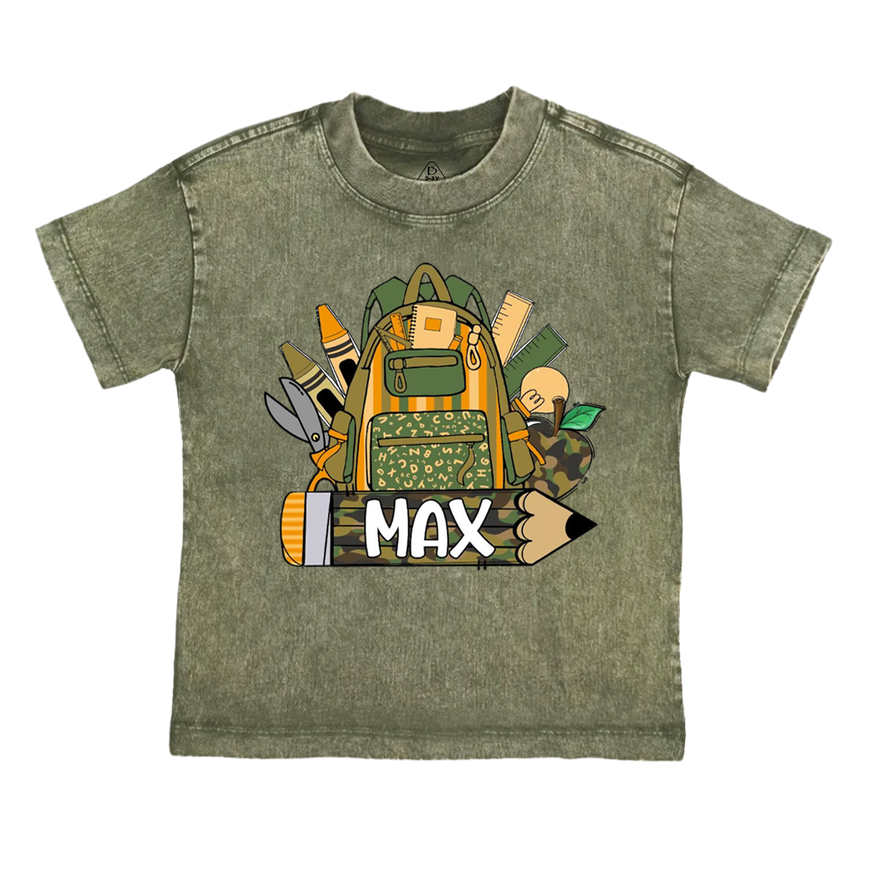 Personalized Name Camouflage School Bag Toddler&Kids Washed Tees