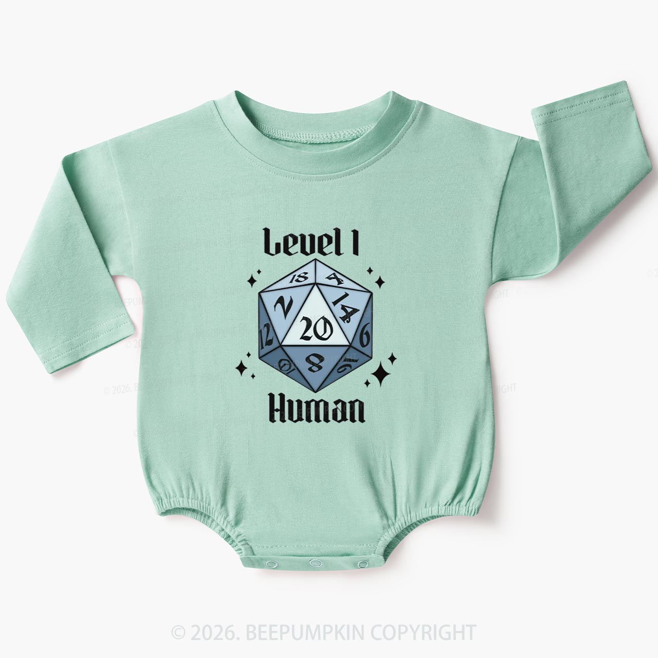 Level 1 Human Funny Gamer Baby Bubble Romper
