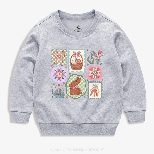 Pastel Easter Basket Kid's Sweatshirt
