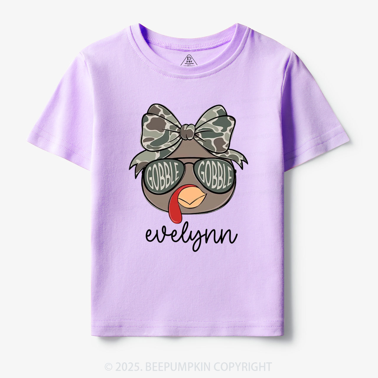 Personalized Boys/Girl Turkey Camo Thanksgiving Toddler&Kid's Tees Beepumpkin