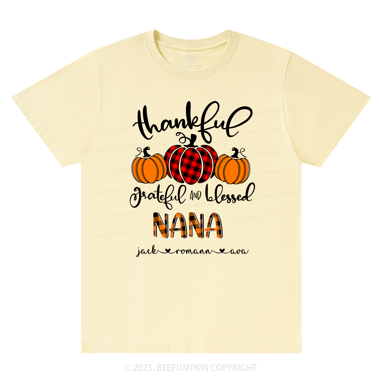 Personalized Thanksgiving Family Matching Grandparents Pumpkin Shirt