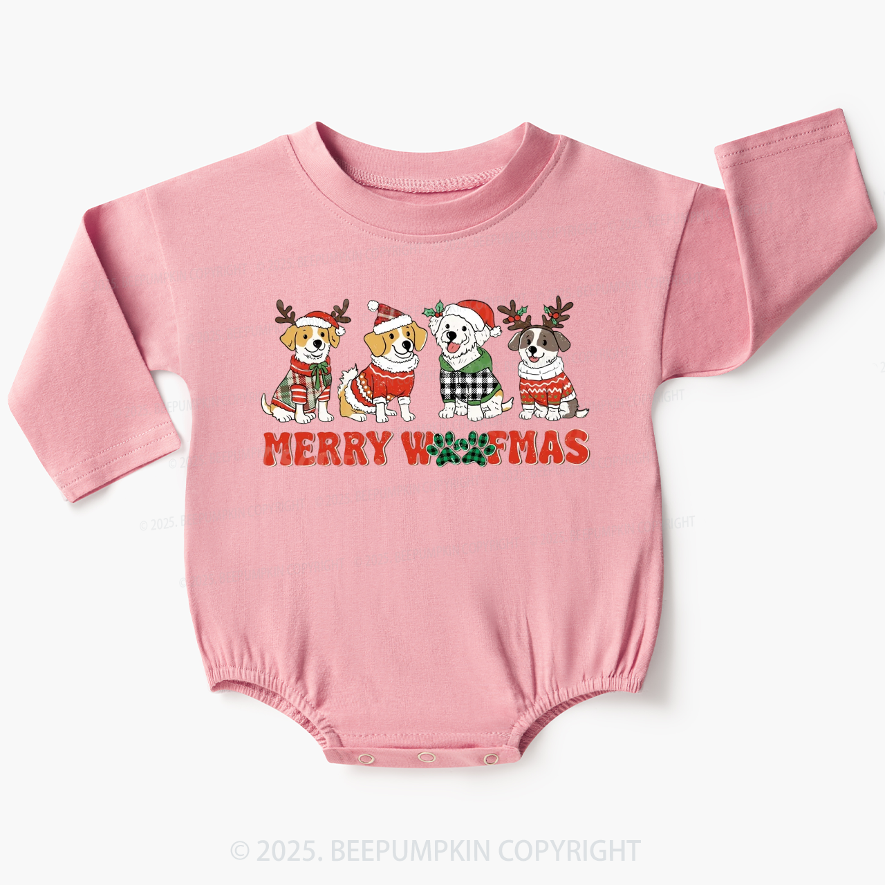Merry Woofmas Baby Bubble Romper Beepumpkin