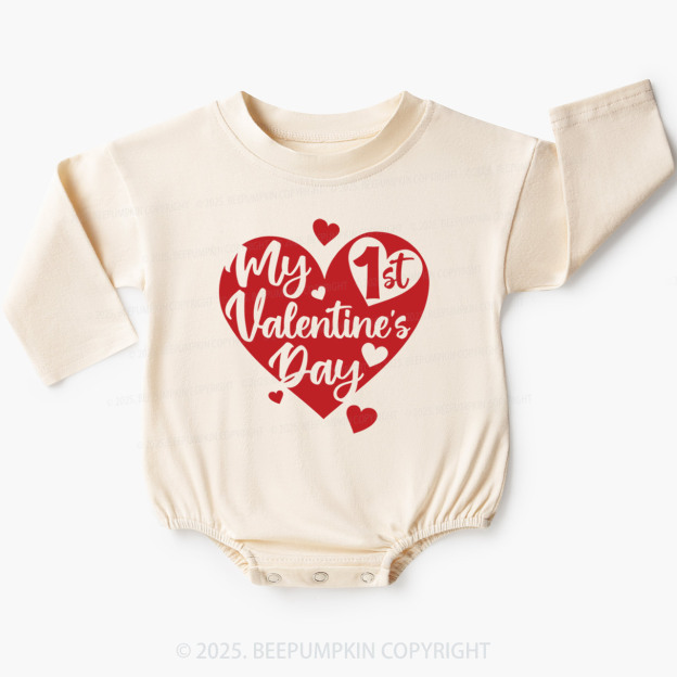My 1st Valentine's Day Baby Bubble Romper Beepumpkin