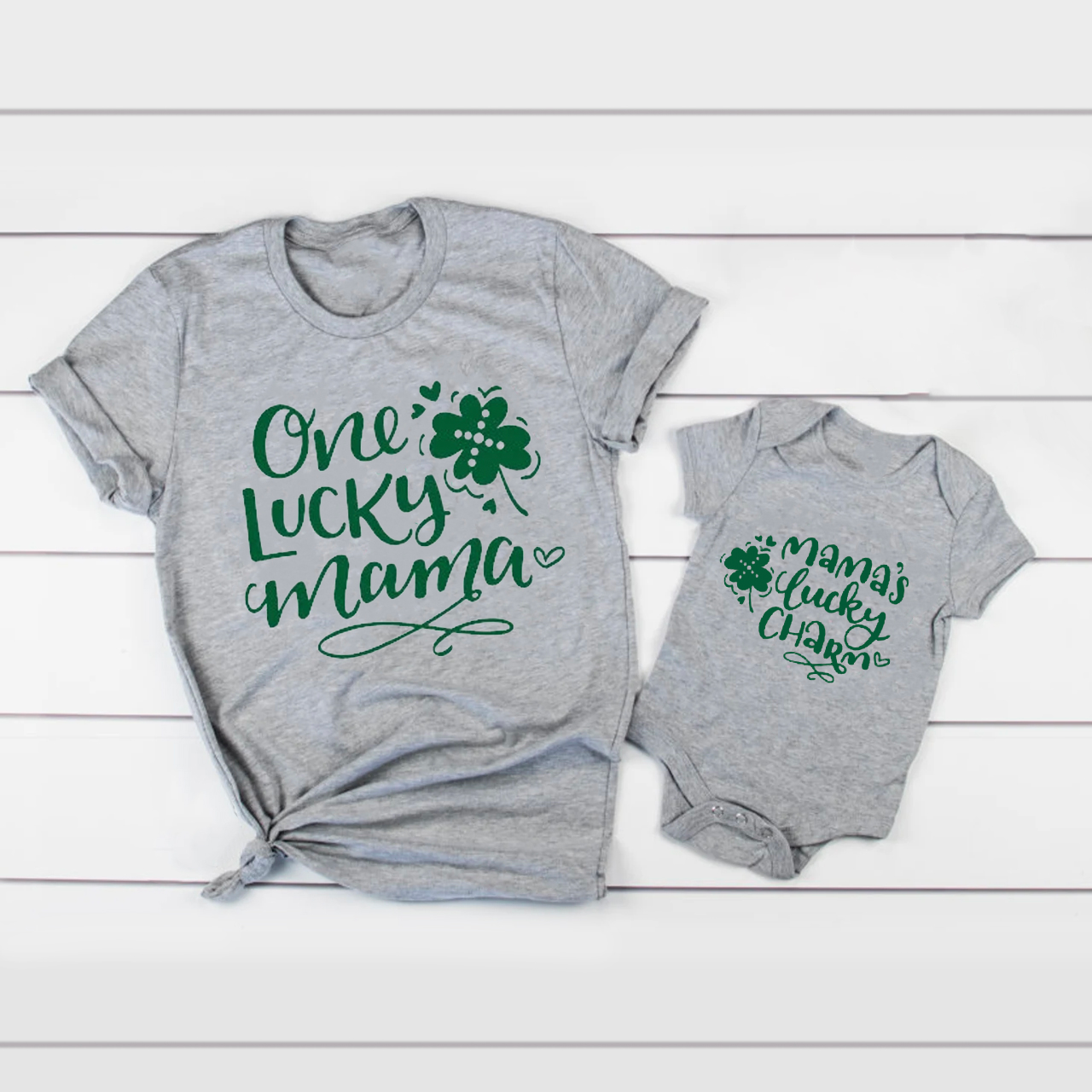 One Lucky Mama �� Mom's Lucky Charm St Patrick's Day Shirts