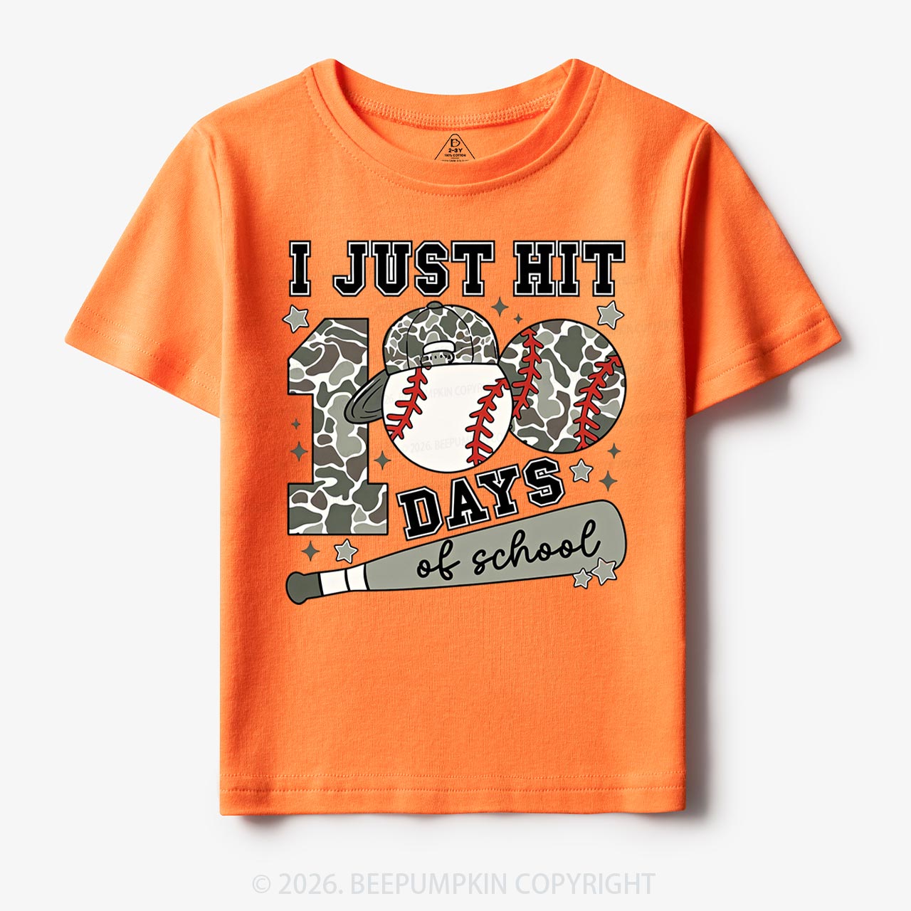 I Just Hit 100 Days Baseball School Toddler&Kid's Tees