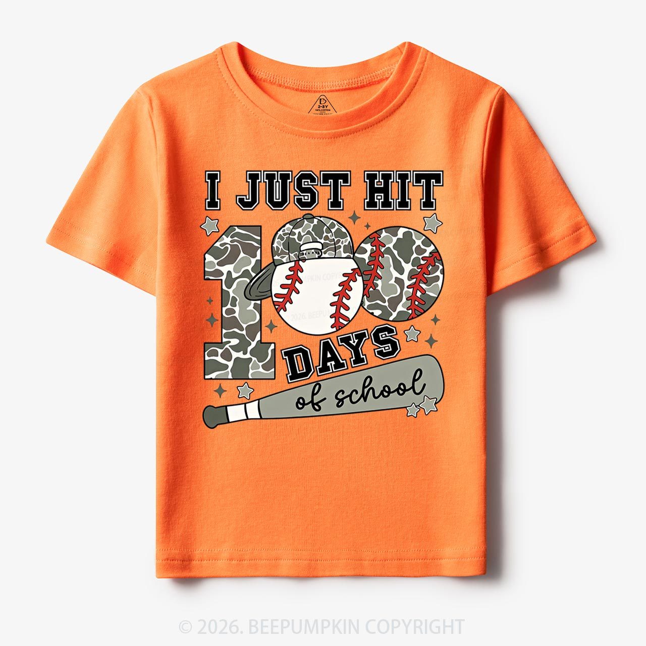 I Just Hit 100 Days Baseball School Toddler&Kid's Tees