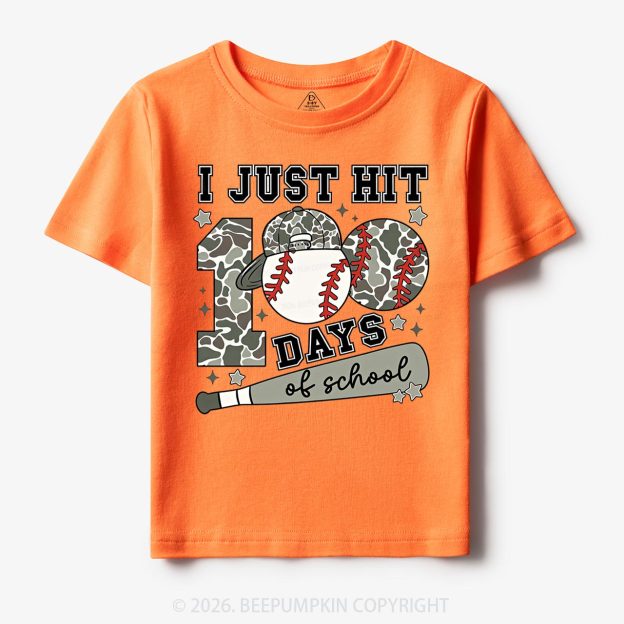 I Just Hit 100 Days Baseball School Toddler&Kid's Tees