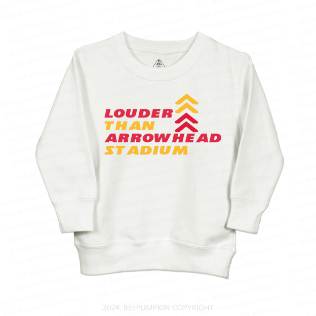 Louder Than Arrowhead Stadium Kids Sweatshirt