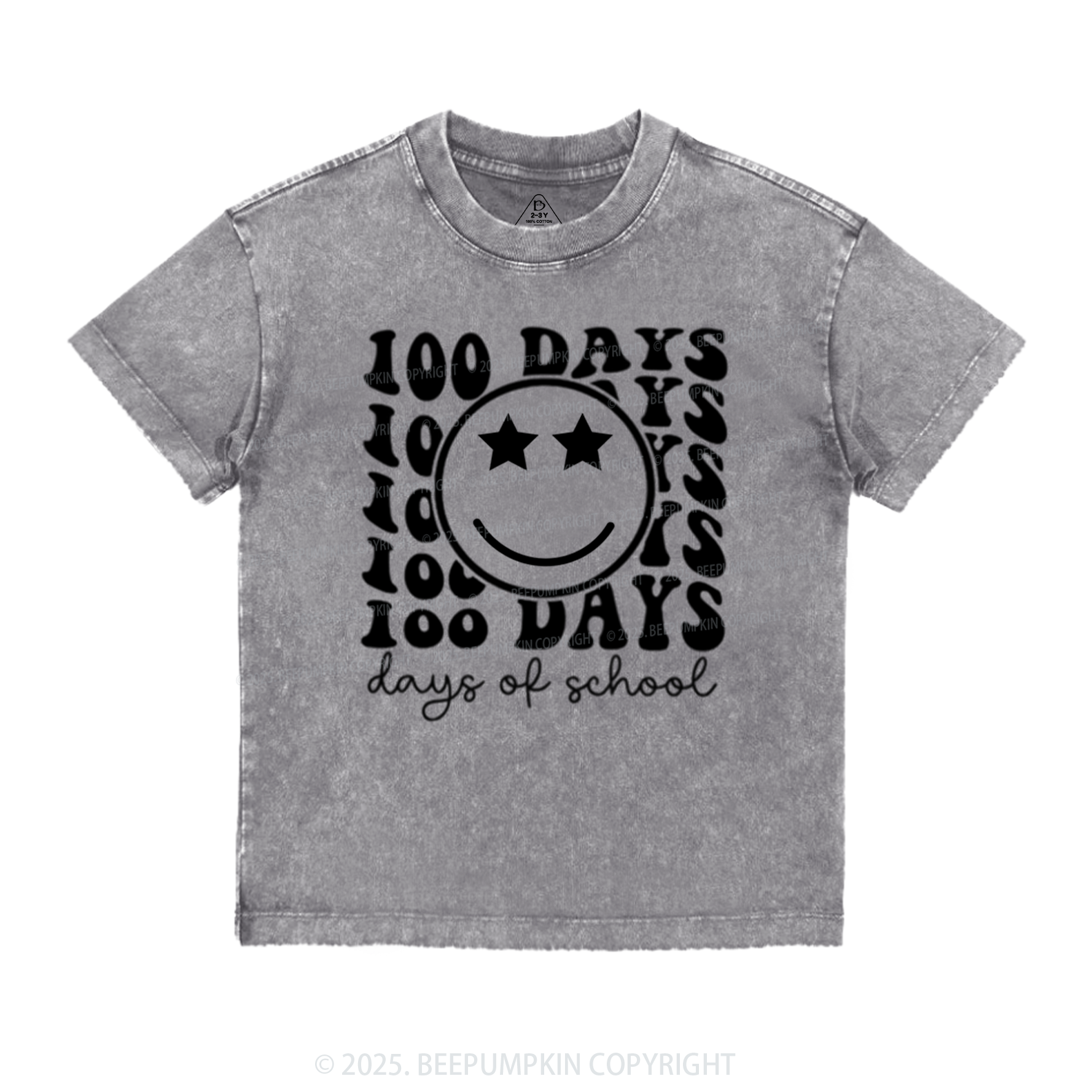 100 Days Of School Toddler&Kids Washed Tees