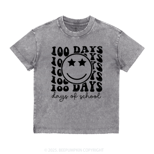 100 Days Of School Toddler&Kids Washed Tees