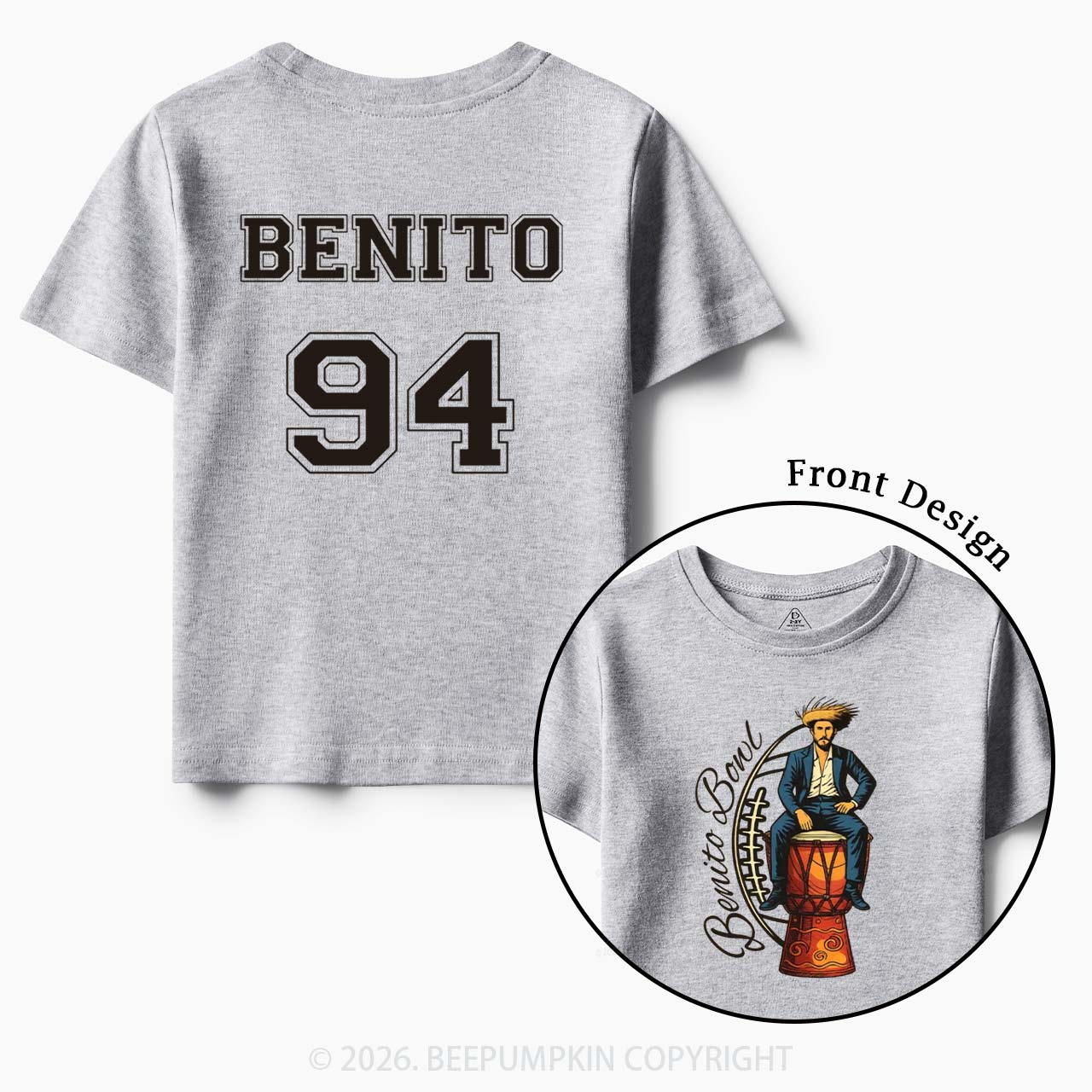 Personalized Benito Bowl Football Fan Toddler&Kid's Tees