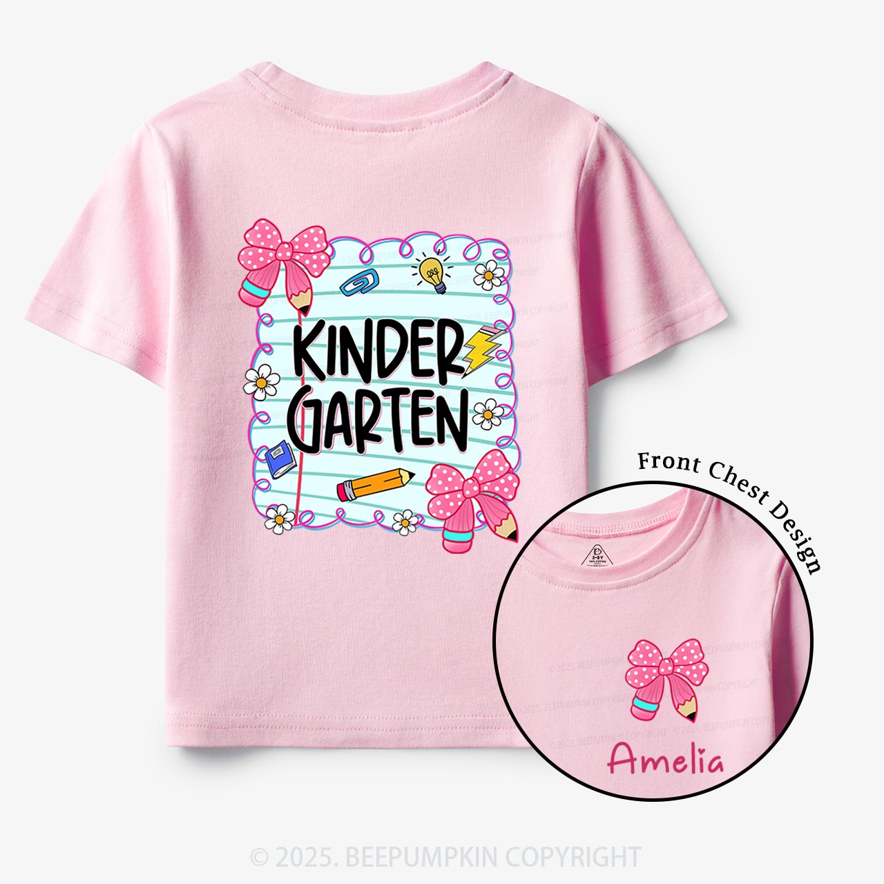 Personalized First Day Of School Toddler&Kid's Tees Beepumpkin