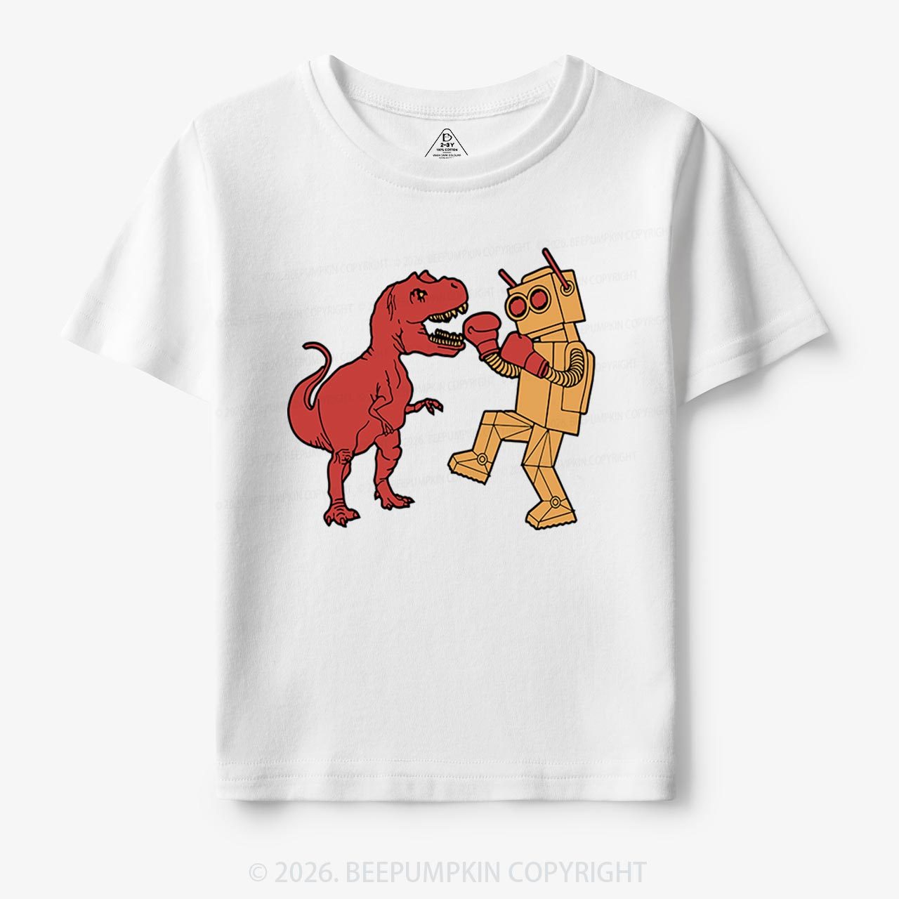 Kids Dinosaur Vs Robot Kids Shirt Sale-Beepumpkin™