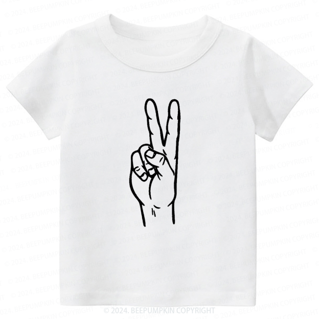 Peace Sign Two Birthday Toddler&Kids Tees 