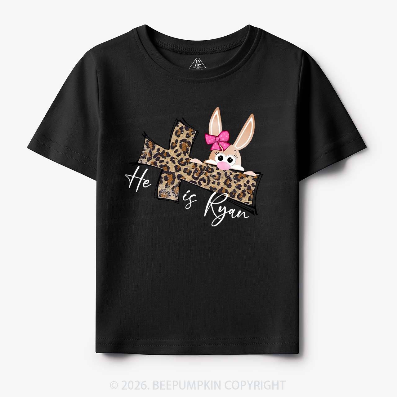 Faith Bunny & Leopard Cross Toddler&Kid's Tees
