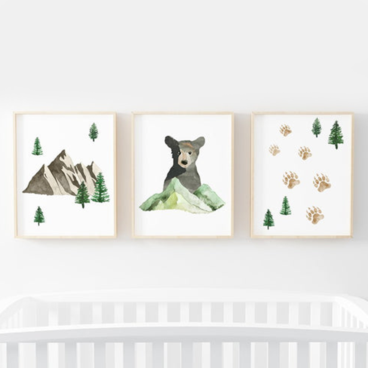 Brody's Bear & Mountain Adventure Woodland Digital Nursery Art Sale-Beepumpkin™