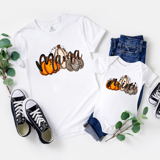 Mama Pumpkin And Mini Pumpkin Mom&Me Matching Shirt