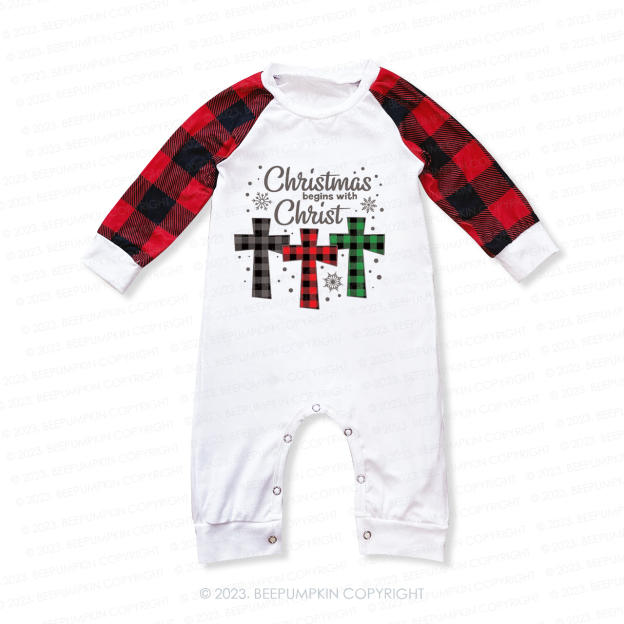 Buffalo Plaid Christian Jesus  Family Matching Pajamas Beepumpkin