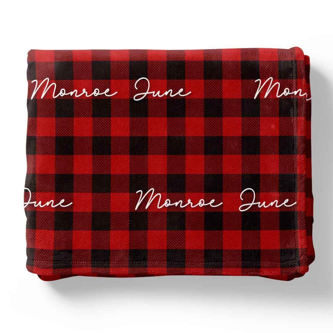 Buffalo Check  Christmas Personalized Blanket Beepumpkin