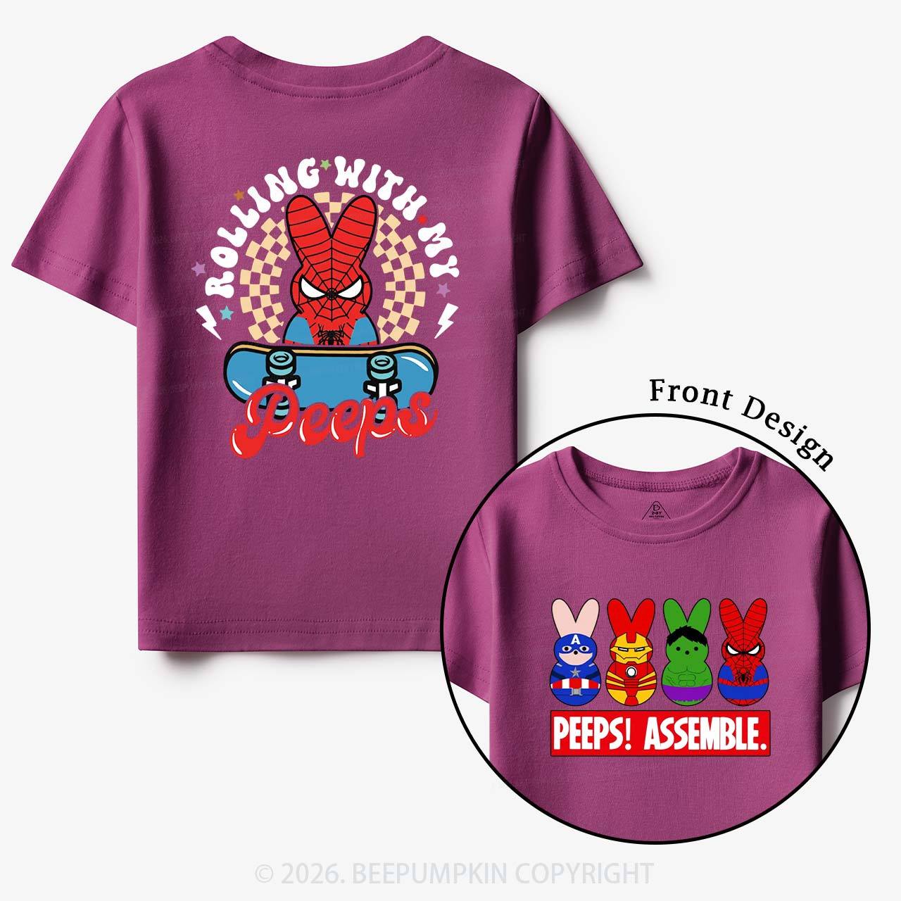 Fun Easter Rolling With My Peeps Squad Toddler&Kid's Tees
