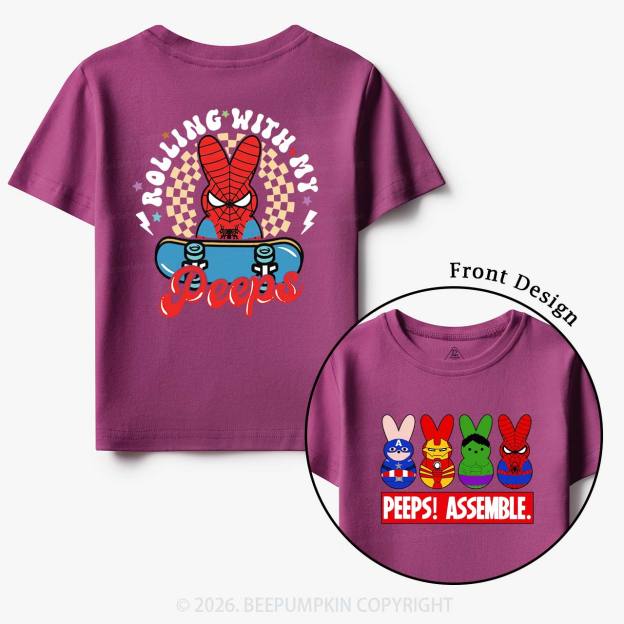 Fun Easter Rolling With My Peeps Squad Toddler&Kid's Tees