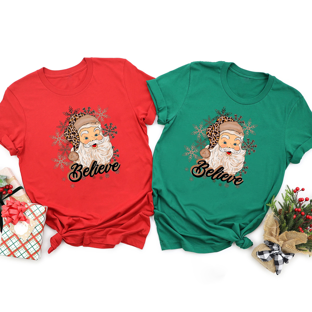 Believe Santa Christmas Family Matching Shirt