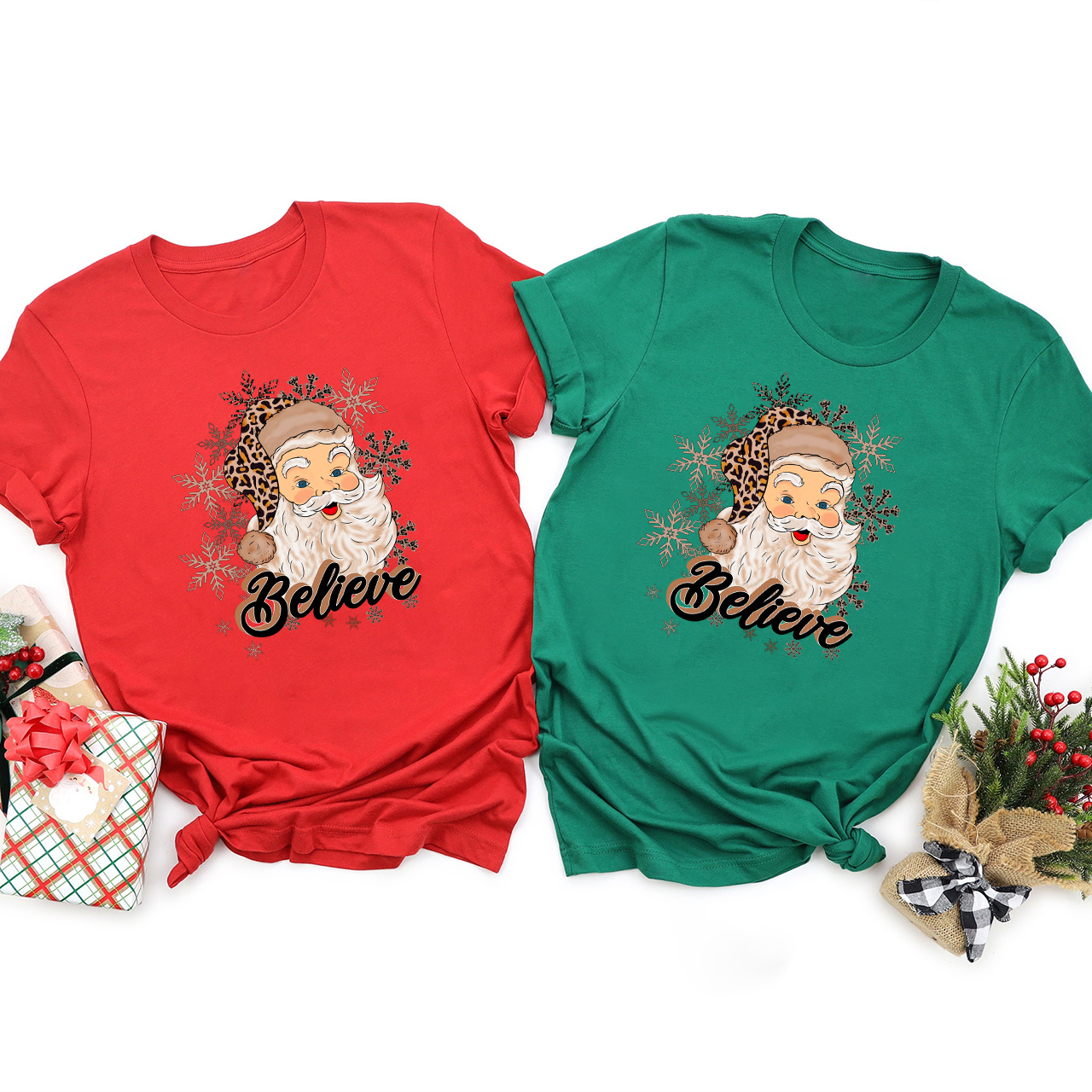 Believe Santa Christmas Family Matching Shirt