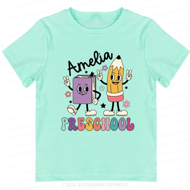 Personalized Preschool Books Back To School Shirt 
