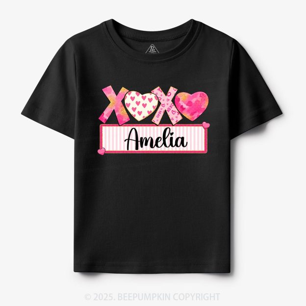 Personalized Xoxo Name Toddler&Kid's Tees Beepumpkin