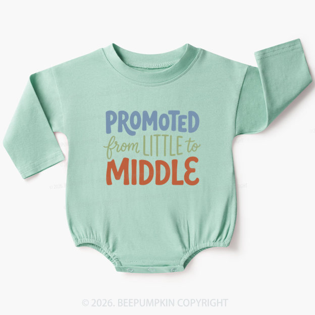 Promoted From Little To Middle Baby Bubble Romper