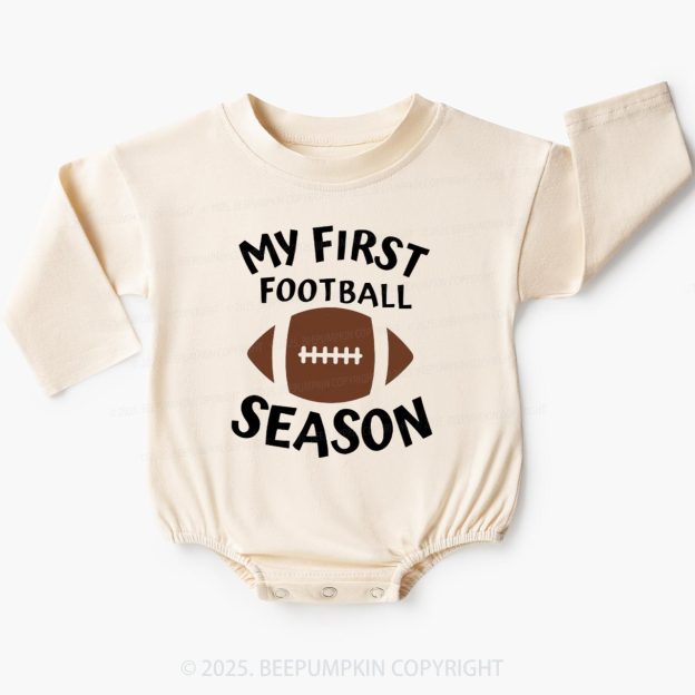My First Football Season Baby Bubble Romper Beepumpkin