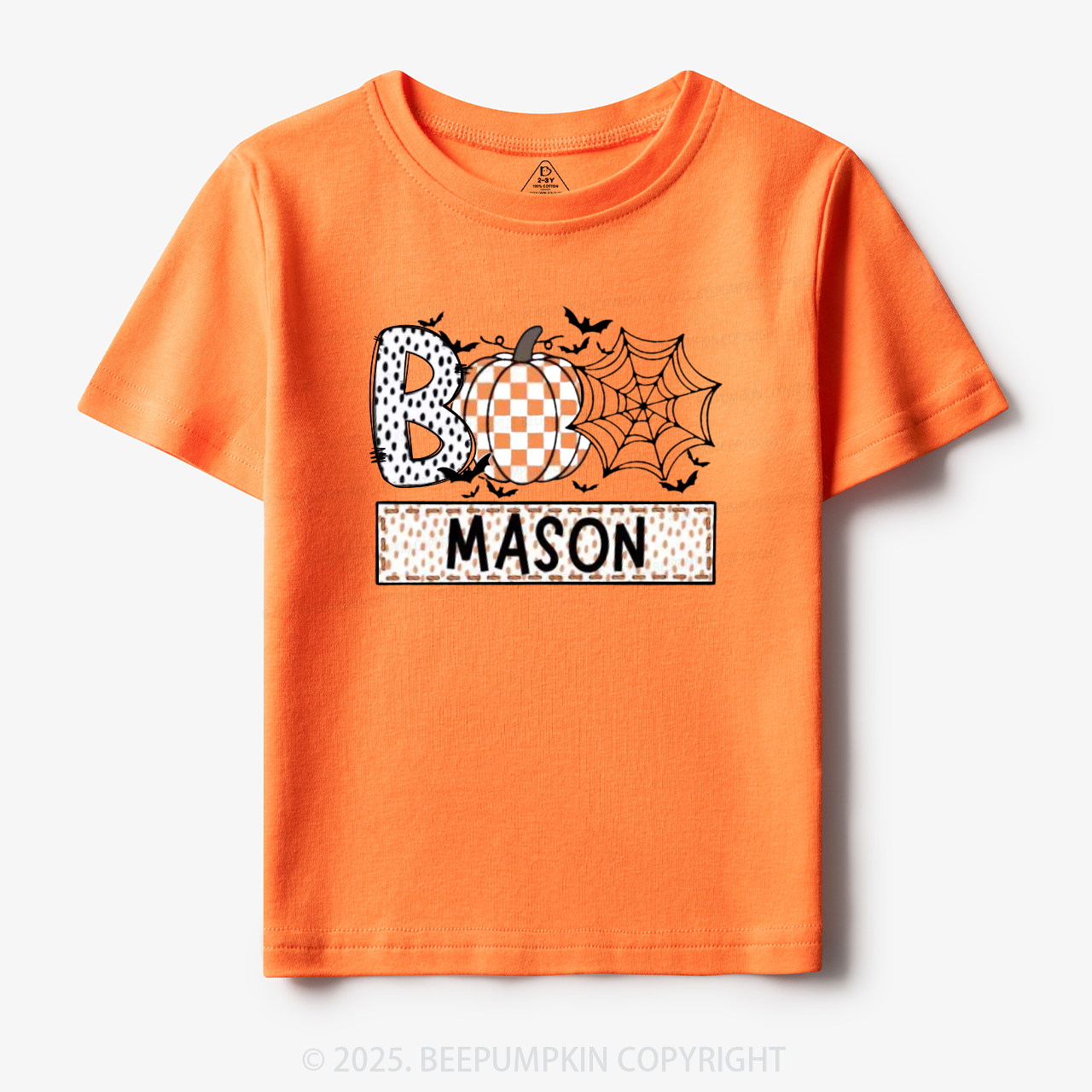 Personalized Name Halloween Trick or Treat Toddler & Kid's Tees Beepumpkin