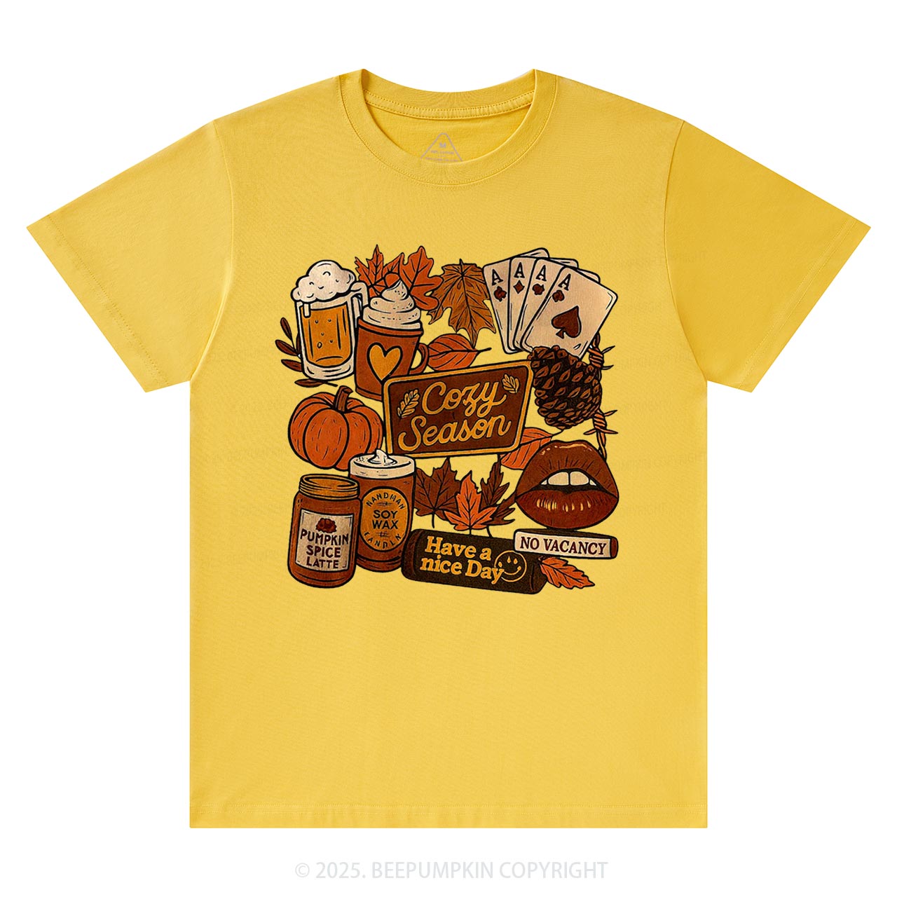 Retro Fall Collage Sublimation T-Shirts Beepumpkin