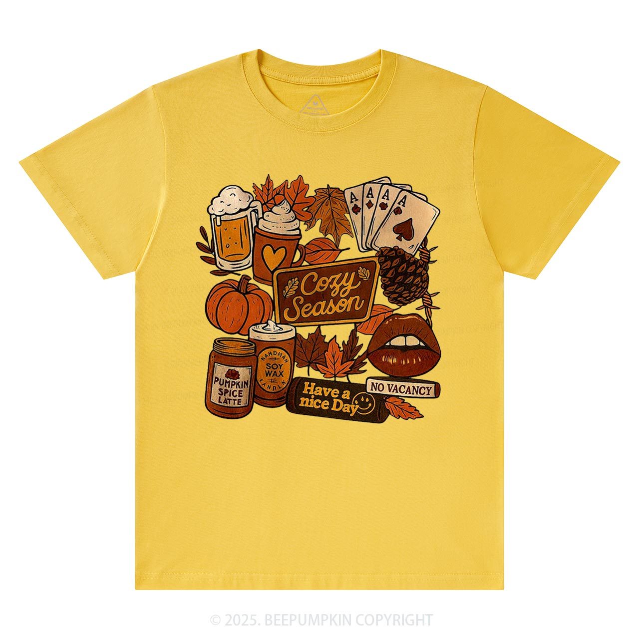 Retro Fall Collage Sublimation T-Shirts Beepumpkin