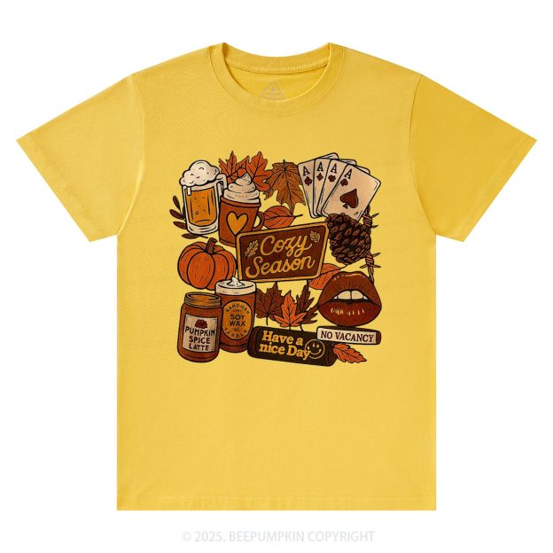 Retro Fall Collage Sublimation T-Shirts Beepumpkin