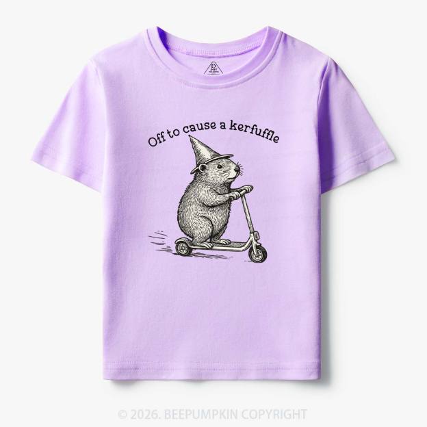 Off To Cause A Kerfuffle Groundhog Scooter Toddler&Kid's Tees