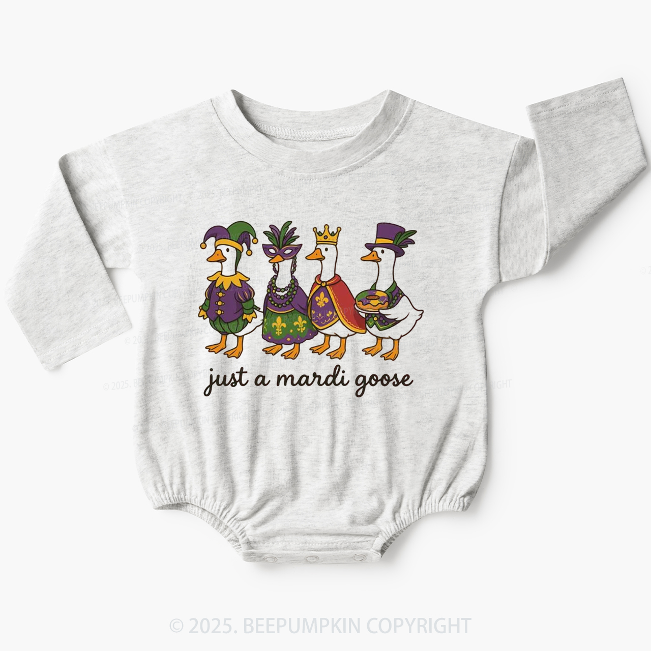 Just A Mardi Goose Baby Bubble Romper Beepumpkin