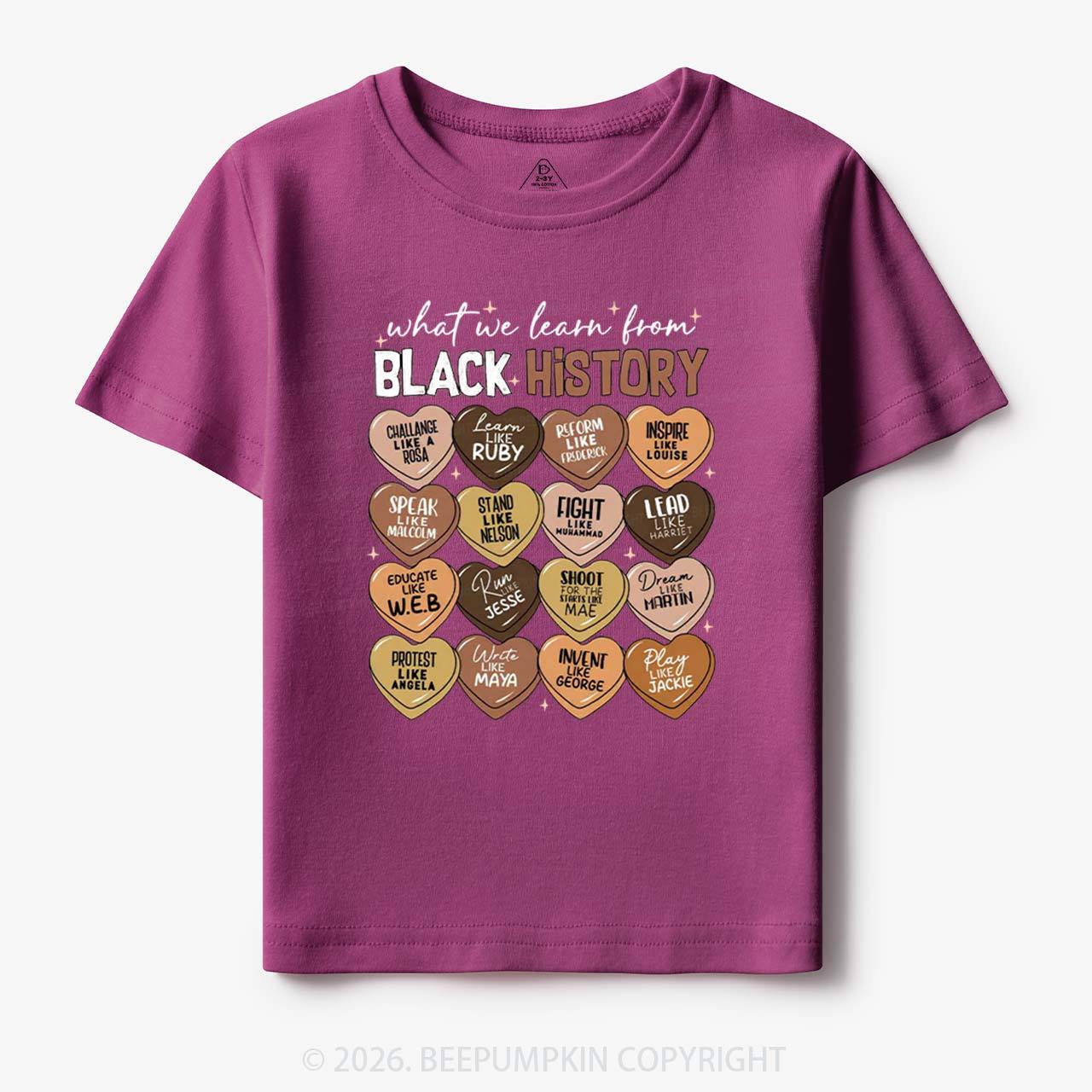 What We Learn From Black History Month Toddler&Kid's Tees Beepumpkin