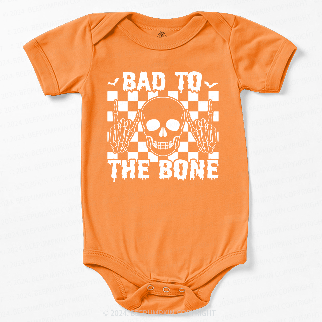 Skull Halloween Shirt-Bad To The Bone Baby Bodysuits 