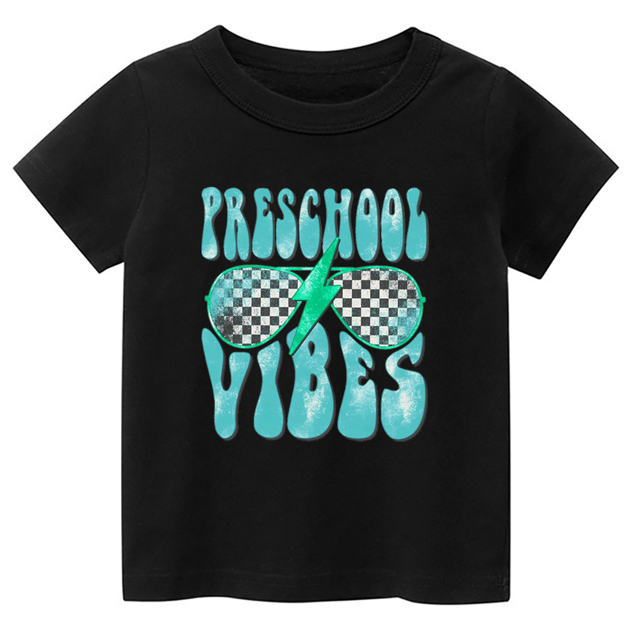 Preschool Vibes Retro Checkered Toddler&Kids Tees 