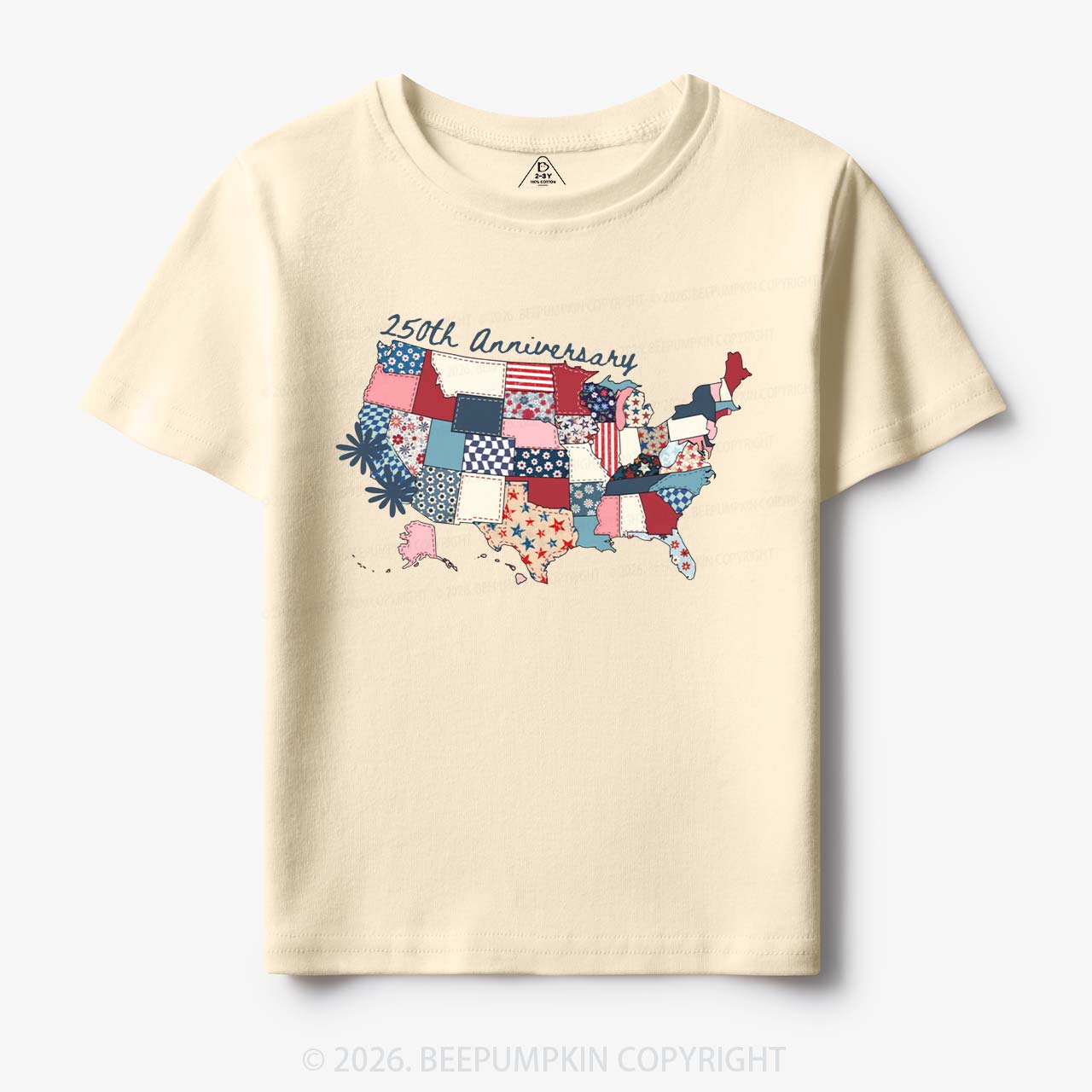 US 250 Years Patriotic Patchwork Toddler&Kid's Tees