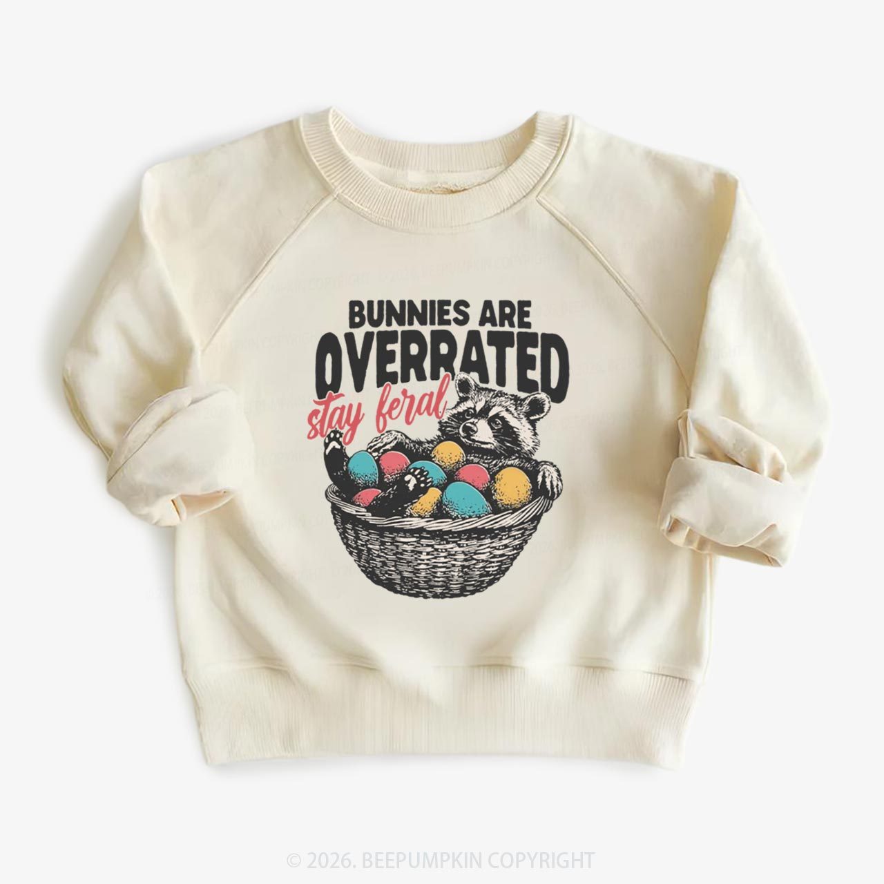 Bunnies Are Overrated Stay Feral Kid's Sweatshirt