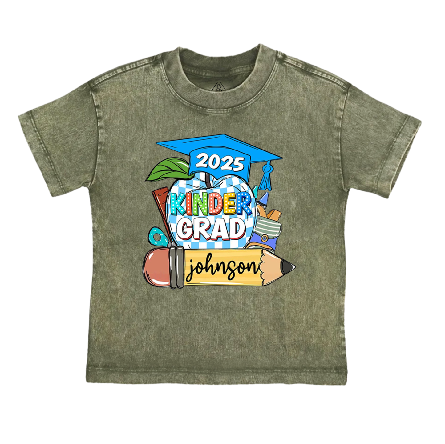 Personalized Kindergarten Graduation Toddler&Kids Washed Tees