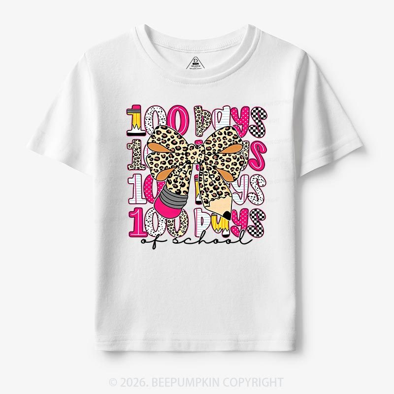 Leopard Love 100 Days Of  School Edition Toddler&Kid's Tees Beepumpkin